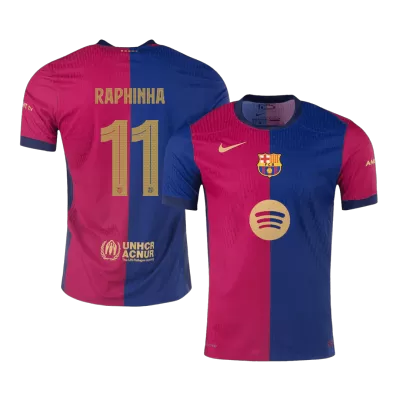 Authentic RAPHINHA #11 Barcelona Shirt Home 2024/25 - UCL(Spotify Logo Without Text) - bestfootballkits