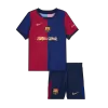 Kid's Barcelona X Travis Scott Home Soccer Jersey Kit(Jersey+Shorts) 2024/25 Red&Blue - bestfootballkits