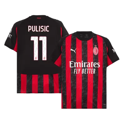 PULISIC #11 AC Milan Home Soccer Jersey 2025/26 Red&Black - bestfootballkits