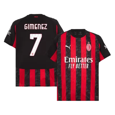 GIMENEZ #7 AC Milan Home Soccer Jersey 2025/26 Red&Black - bestfootballkits