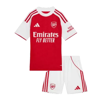 Kid's Arsenal Home Soccer Jersey Kit(Jersey+Shorts) 2025/26 Red - bestfootballkits