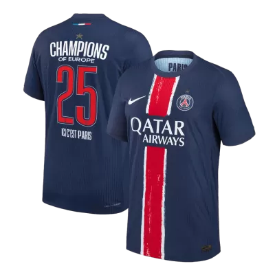 CHAMPIONS #25 Authentic PSG Home Soccer Jersey 2024/25 Navy - CHAMPIONS OF EUROPE - bestfootballkits