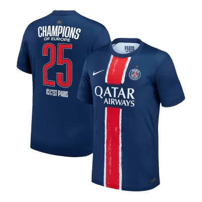 CHAMPIONS #25 PSG Home Soccer Jersey 2024/25 Navy - CHAMPIONS OF EUROPE - bestfootballkits