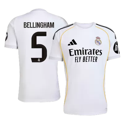 BELLINGHAM #5 Real Madrid Home Soccer Jersey 2025/26 White - bestfootballkits