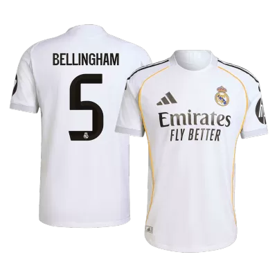 BELLINGHAM #5 Authentic Real Madrid Home Soccer Jersey 2025/26 White - bestfootballkits