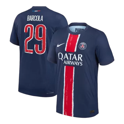 BARCOLA #29 Authentic PSG Home Soccer Jersey 2024/25 Navy - UCL - bestfootballkits