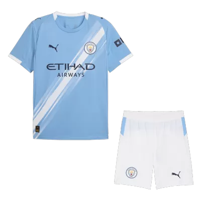 Manchester City Home Soccer Jersey Kit(Jersey+Shorts) 2025/26 Blue - bestfootballkits
