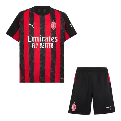 AC Milan Home Soccer Jersey Kit(Jersey+Shorts) 2025/26 Red&Black - bestfootballkits