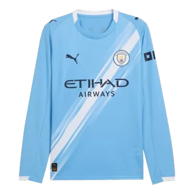 Manchester City Home Long Sleeve Soccer Jersey 2025/26 Blue - bestfootballkits