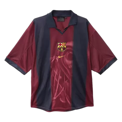 Retro 2000/01 Barcelona X CJ Home Soccer Jersey Red&Blue - bestfootballkits