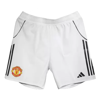 Authentic Manchester United Home Soccer Shorts 25/26 White - bestfootballkits