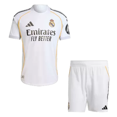 Authentic Real Madrid Home Soccer Jersey Kit(Jersey+Shorts) 2025/26 White - bestfootballkits