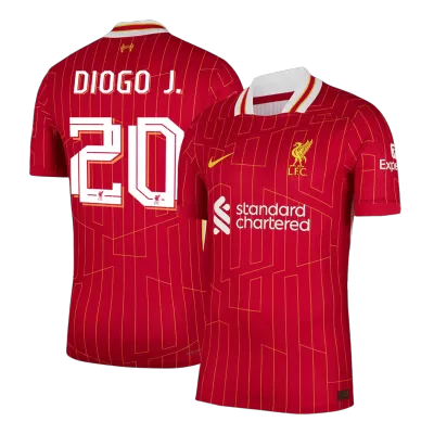 DIOGO J. #20 Authentic Liverpool Home Soccer Jersey 2024/25 Red - UCL - bestfootballkits