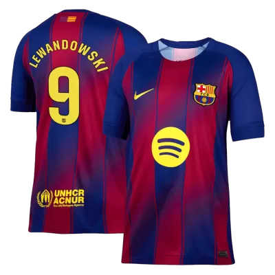 LEWANDOWSKI #9 Barcelona Home Soccer Jersey 2025/26 Red&Blue - bestfootballkits