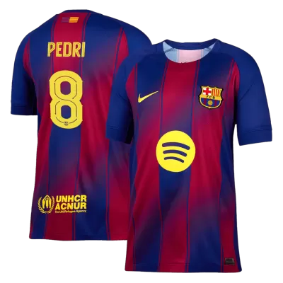 PEDRI #8 Barcelona Home Soccer Jersey 2025/26 Red&Blue - UCL - bestfootballkits