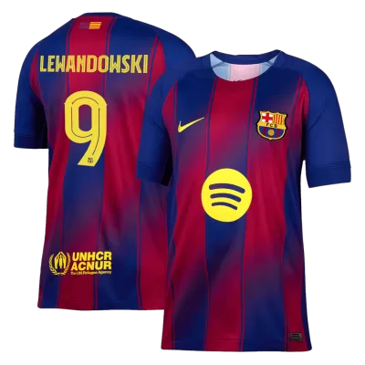 LEWANDOWSKI #9 Barcelona Home Soccer Jersey 2025/26 Red&Blue - UCL - bestfootballkits