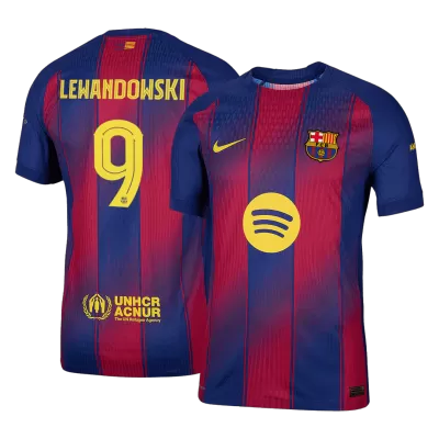 LEWANDOWSKI #9 Authentic Barcelona Home Soccer Jersey 2025/26 Red&Blue - UCL - bestfootballkits