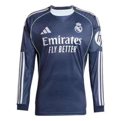 Real Madrid Away Long Sleeve Soccer Jersey 2025/26 Navy - bestfootballkits