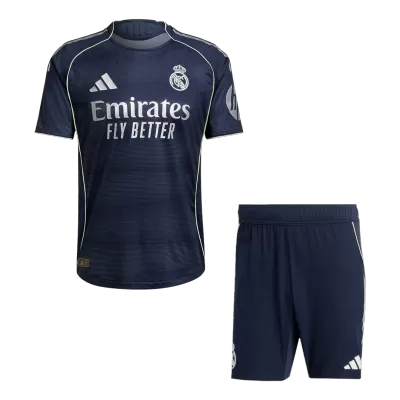 Authentic Real Madrid Away Soccer Jersey Kit(Jersey+Shorts) 2025/26 Navy - bestfootballkits