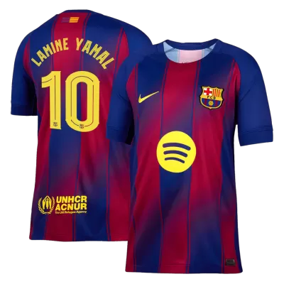 LAMINE YAMAL #10 Barcelona Home Soccer Jersey 2025/26 Red&Blue - UCL - bestfootballkits