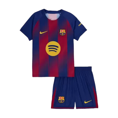 Kid's Barcelona Home Soccer Jersey Kit(Jersey+Shorts) 2025/26 Red&Blue - bestfootballkits