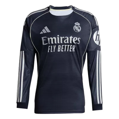 Real Madrid Away Long Sleeve Soccer Jersey 2025/26 Navy - bestfootballkits