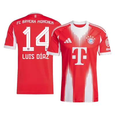 LUIS DÍAZ #14 Bayern Munich Home Soccer Jersey 2025/26 Red - bestfootballkits