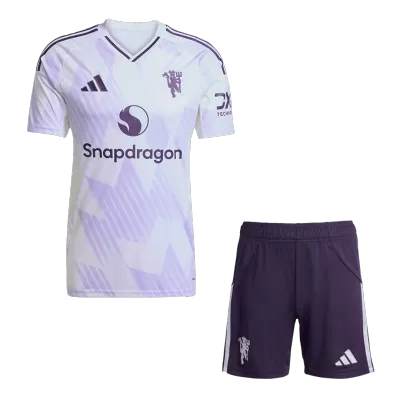 Manchester United Away Soccer Jersey Kit(Jersey+Shorts) 2025/26 White - bestfootballkits