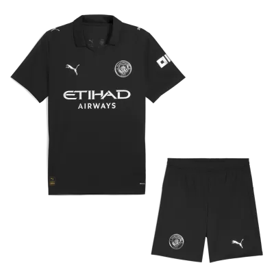 Manchester City Away Soccer Jersey Kit(Jersey+Shorts) 2025/26 Black - bestfootballkits