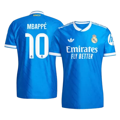 MBAPPÉ #10 Authentic Real Madrid Third Away Soccer Jersey 2025/26 Blue - bestfootballkits