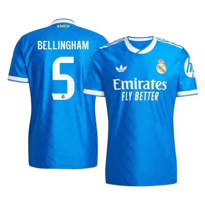 BELLINGHAM #5 Authentic Real Madrid Third Away Soccer Jersey 2025/26 Blue - bestfootballkits