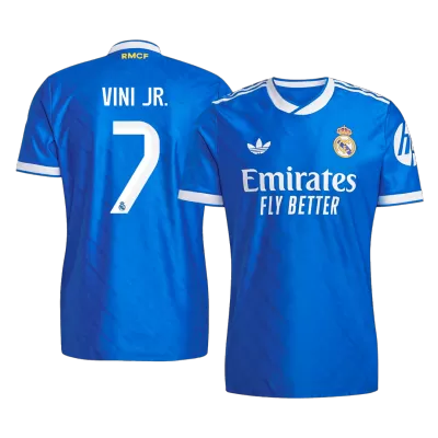 VINI JR. #7 Authentic Real Madrid Third Away Soccer Jersey 2025/26 Blue - bestfootballkits