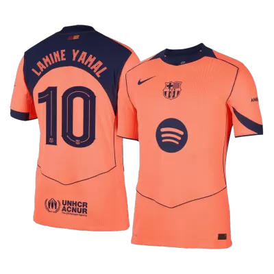 Authentic LAMINE YAMAL #10 Barcelona Soccer Third Away Jersey 2025/26 Orange - bestfootballkits