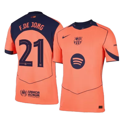 Authentic F.DE JONG #21 Barcelona Soccer Third Away Jersey 2025/26 Orange - bestfootballkits