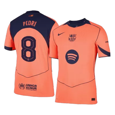 Authentic PEDRI #8 Barcelona Soccer Third Away Jersey 2025/26 Orange - bestfootballkits