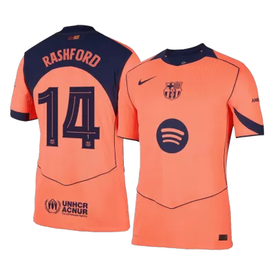 Authentic RASHFORD #14 Barcelona Soccer Third Away Jersey 2025/26 Orange - bestfootballkits