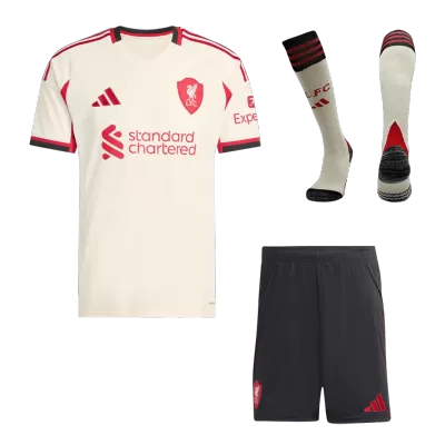 Liverpool Away Soccer Jersey Kit(Jersey+Shorts+Shorts) 25/26 White - bestfootballkits