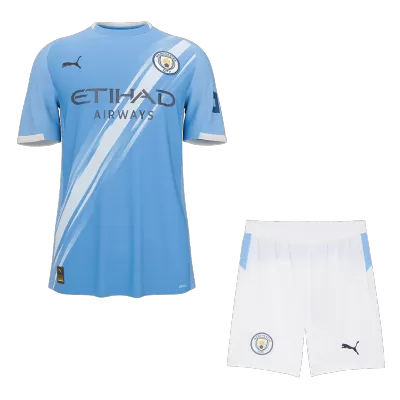 Manchester City Home Soccer Jersey Kit(Jersey+Shorts) 2025/26 Blue - bestfootballkits