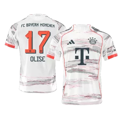 Authentic OLISE #17 Bayern Munich Soccer Away Jersey 2025/26 White - bestfootballkits