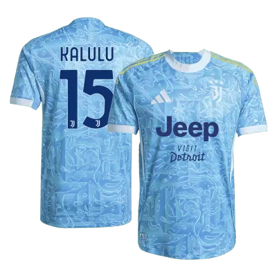 Authentic KALULU #15 Juventus Soccer Away Jersey 2025/26 Blue - bestfootballkits