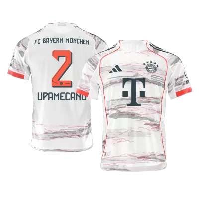 Authentic UPAMECANO #2 Bayern Munich Soccer Away Jersey 2025/26 White - bestfootballkits