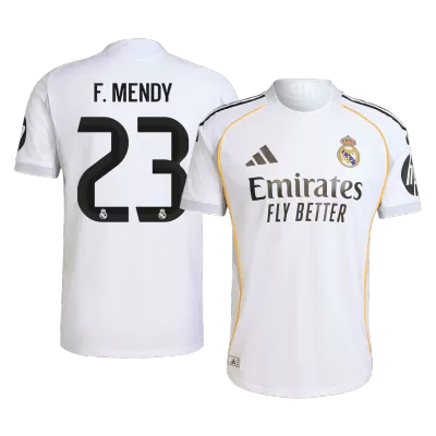 Authentic F.MENDY #23 Real Madrid Soccer Home Jersey 2025/26 White - bestfootballkits
