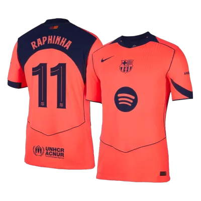 Authentic RAPHINHA #11 Barcelona Soccer Third Away Jersey 2025/26 Orange - bestfootballkits