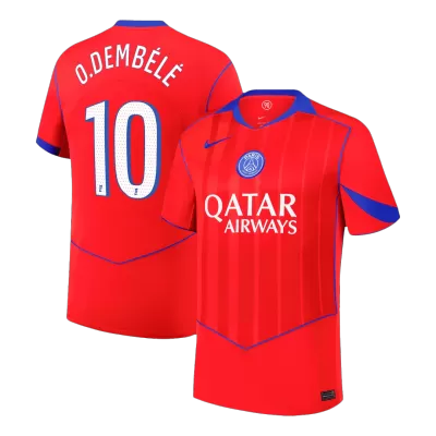 O.DEMBÉLÉ #10 PSG Third Away Soccer Jersey 2025/26 Red - bestfootballkits