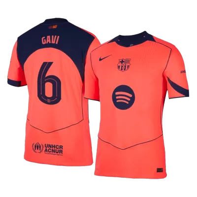Authentic GAVI #6 Barcelona Soccer Third Away Jersey 2025/26 Orange - bestfootballkits