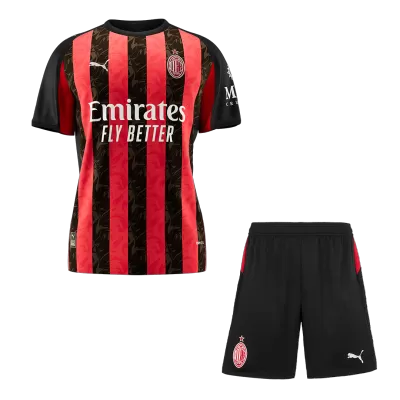 AC Milan Home Soccer Jersey Kit(Jersey+Shorts) 2025/26 Red&Black - bestfootballkits