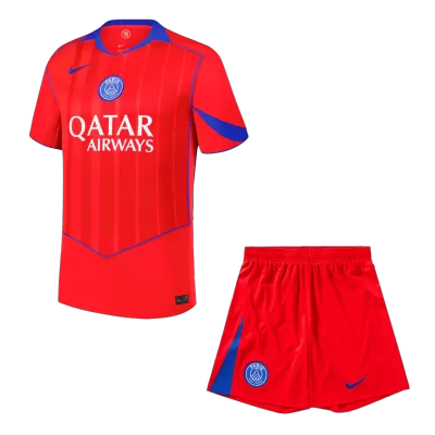 PSG Third Away Soccer Jersey Kit(Jersey+Shorts) 2025/26 Red - bestfootballkits
