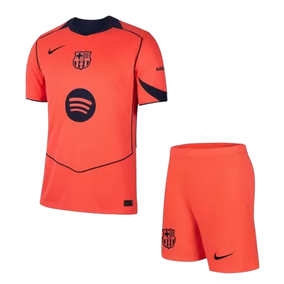Barcelona Third Away Soccer Jersey Kit(Jersey+Shorts) 2025/26 Orange - bestfootballkits