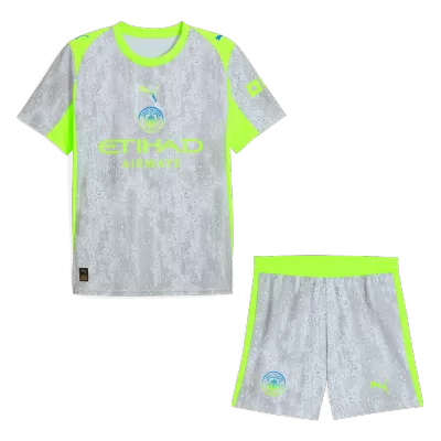 Manchester City Third Away Soccer Jersey Kit(Jersey+Shorts) 25/26 Gray - bestfootballkits