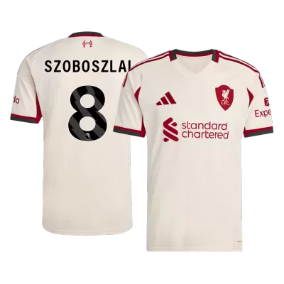 SZOBOSZLAI #8 Liverpool Away Soccer Jersey 25/26 White - bestfootballkits